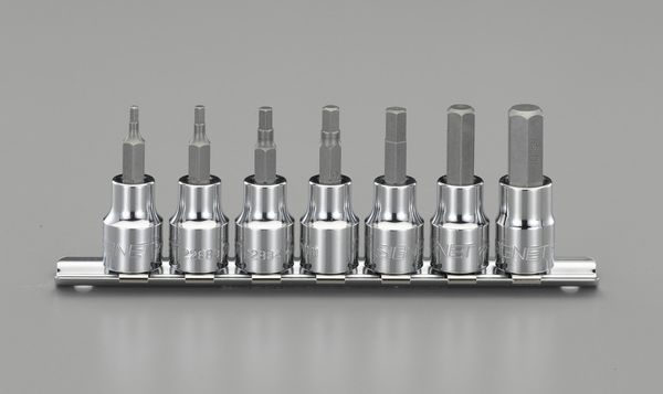 3/8"sq/7個組 [Hex]ビットソケット