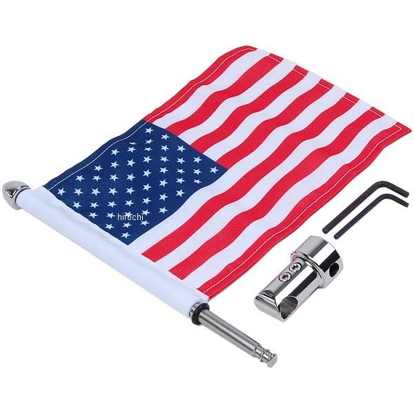 フラッグ マウント 5/8インチ ラウンド シーシーバー用 6インチx9インチ USA フラッグ付き