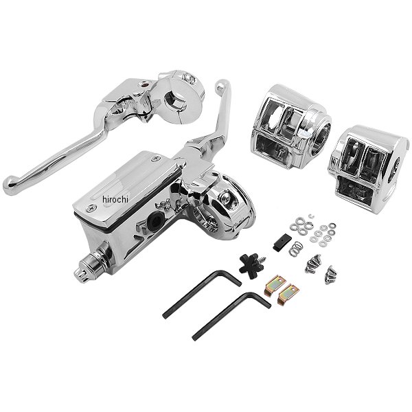 コントロールキット 5/8"マスターシリンダー シングルディスク 84年-95年 クローム