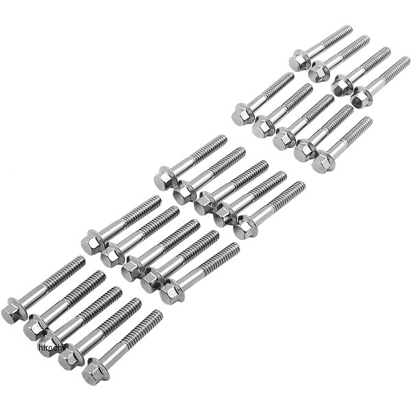Machine ロッカーカバー スクリュー 48年-65年 アルミ クローム (24本入り)
