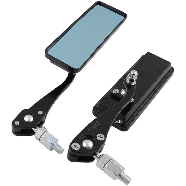 ミラー 9号 黒 アルミ 正ネジ10mm 鏡面ブルー