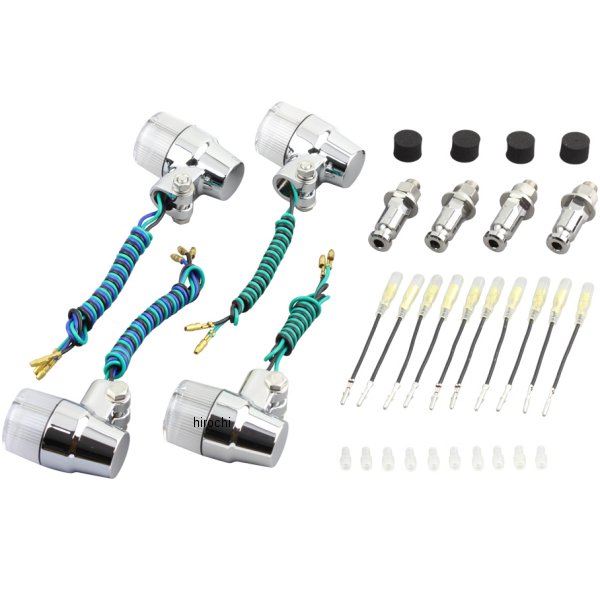 ウインカーセット カワサキ スーパーバイクミニタイプ メッキ/クリアー