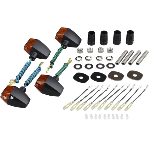 ウインカーセット カワサキ クラシカルシリーズ スリム&シャープタイプ 黒/オレンジ