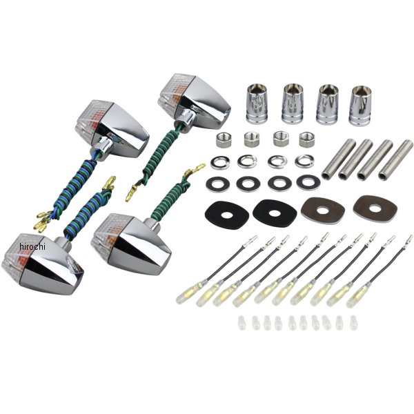 ウインカーセット カワサキ クラシカルシリーズ スリム&シャープタイプ メッキ/クリアー