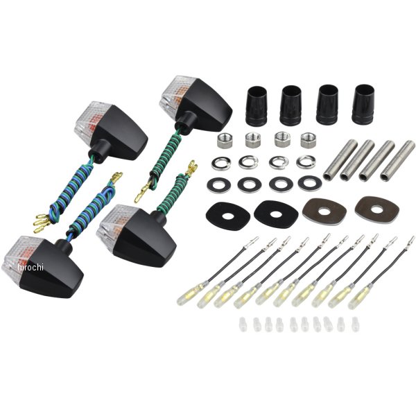 ウインカーセット カワサキ クラシカルシリーズ スリム&シャープタイプ 黒/クリアー