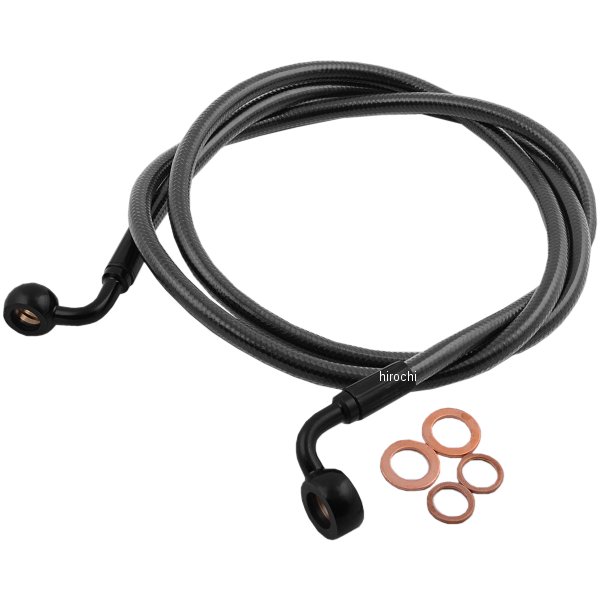 フロント ブレーキライン 7/16インチ/90°52インチ(1321mm) 黒