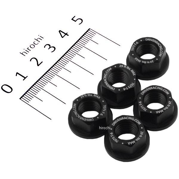 スプロケット ナット 5個 ドゥカティ 5ボルトハブ用 M10/P1.25 黒