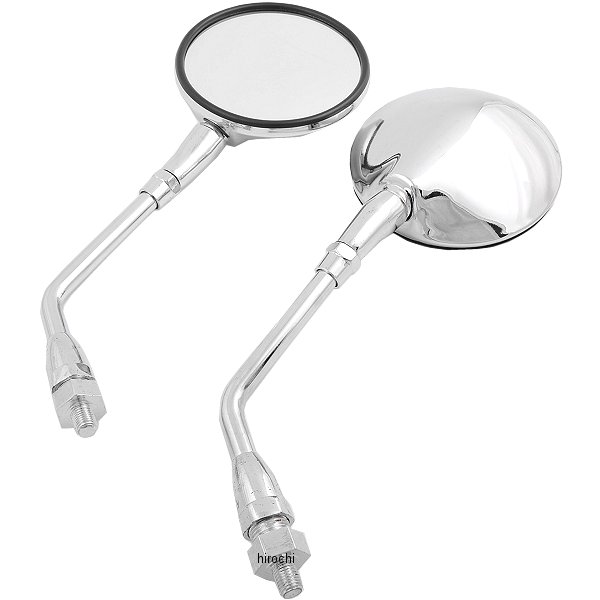 ミラー 37号 汎用 丸型 正ネジ10mm メッキ 左右セット