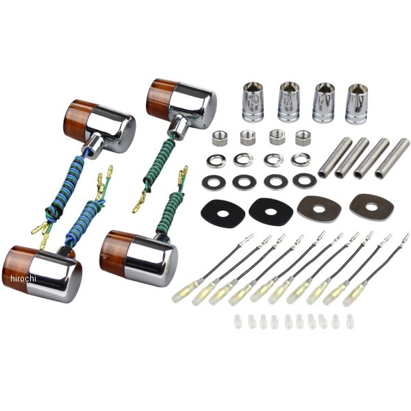 ウインカーセット カワサキ クラシカルシリーズ 71タイプ メッキ/オレンジ