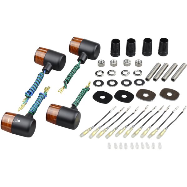 ウインカーセット カワサキ クラシカルシリーズ 71タイプ 黒/オレンジ