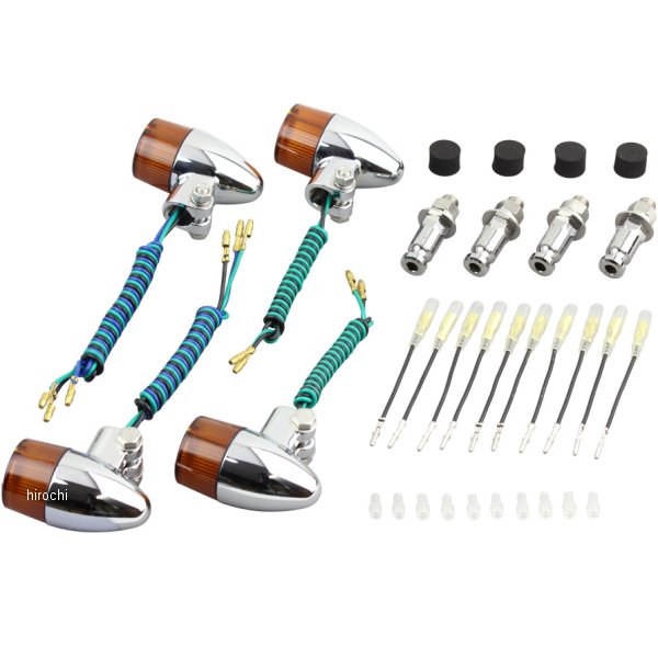 ウインカーセット カワサキ 砲弾タイプ メッキ/オレンジ