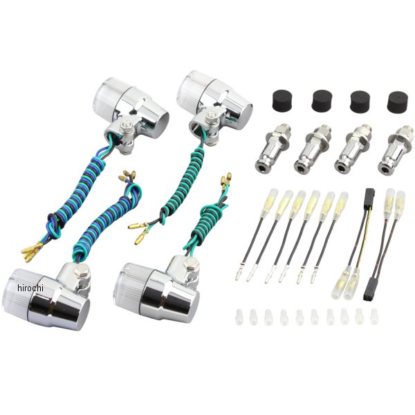 ウインカーセット カワサキ スーパーバイクミニタイプ メッキ/クリアー