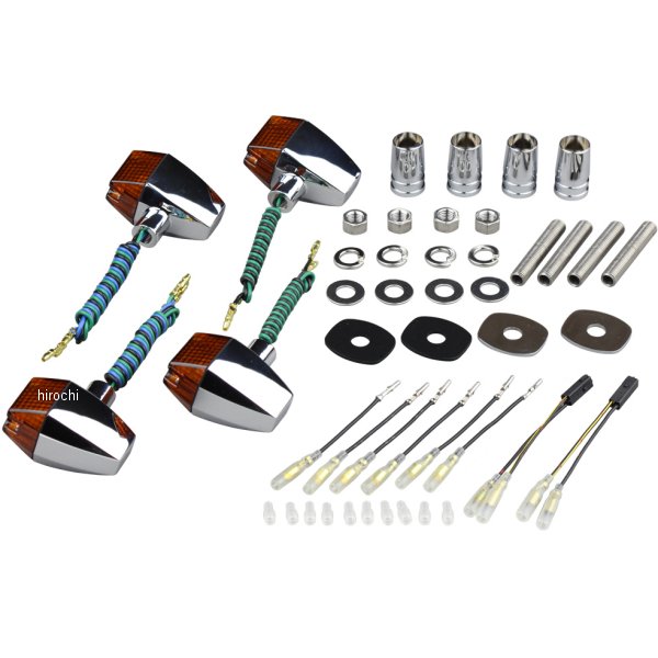 ウインカーセット カワサキ クラシカルシリーズ スリム&シャープタイプ メッキ/オレンジ