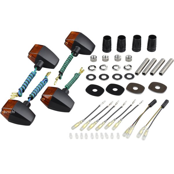 ウインカーセット カワサキ クラシカルシリーズ スリム&シャープタイプ 黒/オレンジ