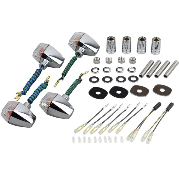 ウインカーセット カワサキ クラシカルシリーズ スリム&シャープタイプ メッキ/クリアー