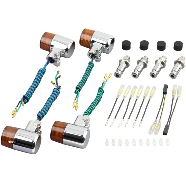 ウインカーセット カワサキ 71タイプ メッキ/オレンジ