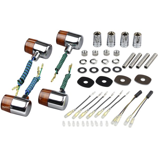 ウインカーセット カワサキ クラシカルシリーズ 71タイプ メッキ/オレンジ