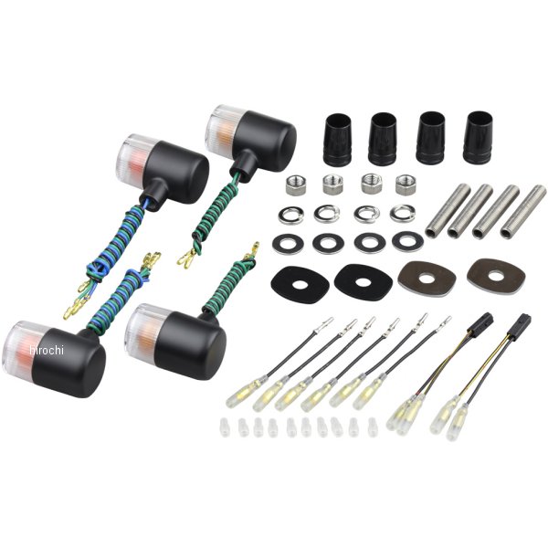 ウインカーセット カワサキ クラシカルシリーズ 71タイプ 黒/クリアー