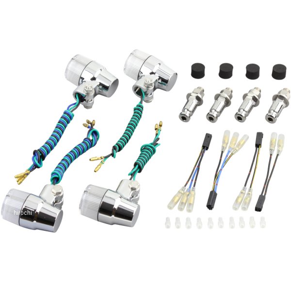 ウインカーセット 04年以降 ゼファー750、ゼファー750RS、ZRX400II スーパーバイクミニタイプ メッキ/クリアー