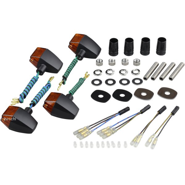 ウインカーセット 04年以降 ゼファー750、ZRX400II クラシカルシリーズ スリム&シャープタイプ 黒/オレンジ