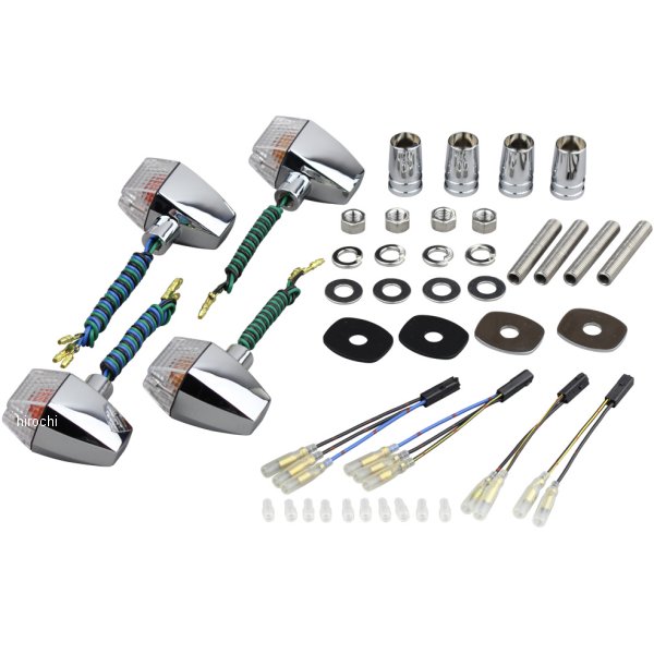 ウインカーセット 04年以降 ゼファー750、ZRX400II クラシカルシリーズ スリム&シャープタイプ メッキ/クリアー