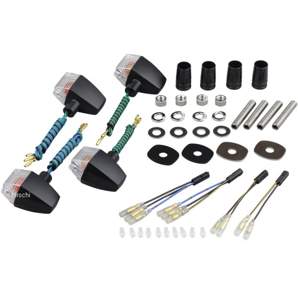 ウインカーセット 04年以降 ゼファー750、ZRX400II クラシカルシリーズ スリム&シャープタイプ 黒/クリアー