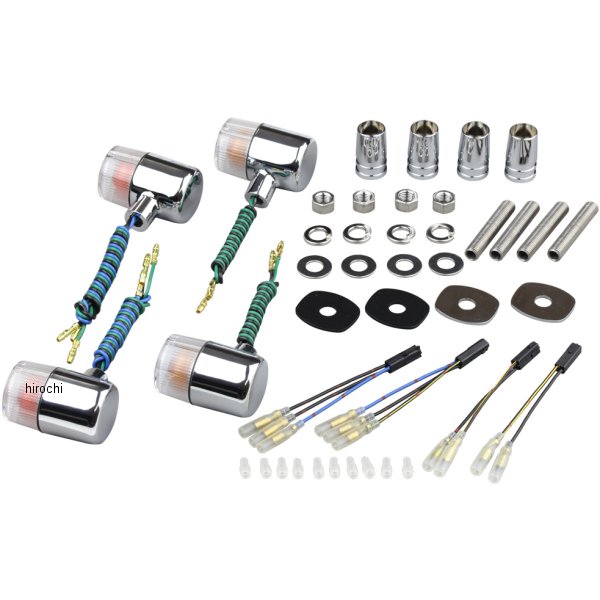 ウインカーセット 04年以降 ゼファー750、ZRX400II クラシカルシリーズ 71タイプ メッキ/クリアー