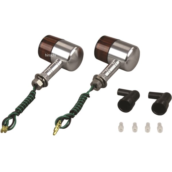 アルミマシンドウインカー 汎用 71タイプ ロングステー シングル球 シルバー/オレンジ