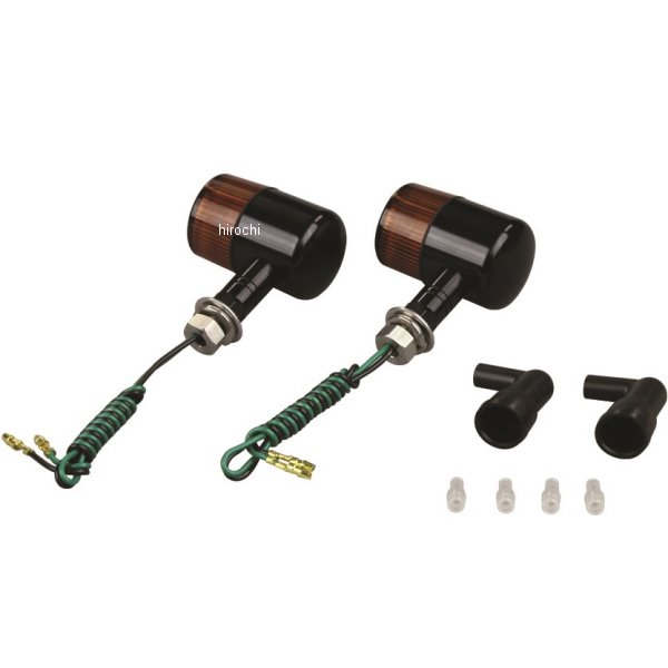 アルミマシンドウインカー 汎用 71タイプ ショートステー シングル球 黒/オレンジ