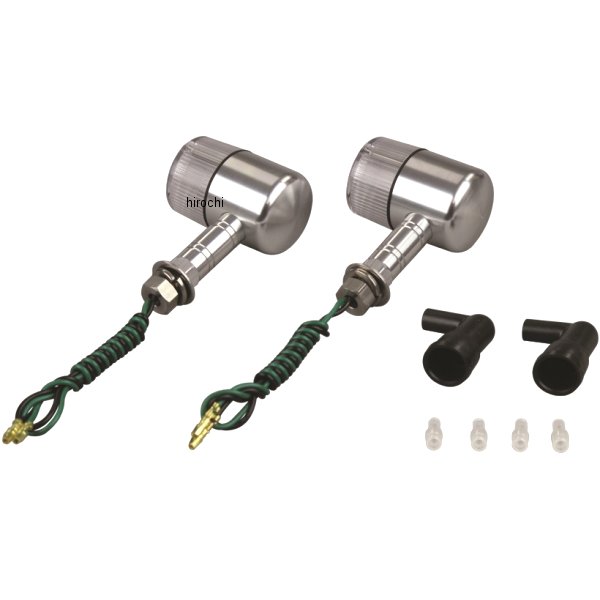 アルミマシンドウインカー 汎用 71タイプ ロングステー シングル球 シルバー/クリアー