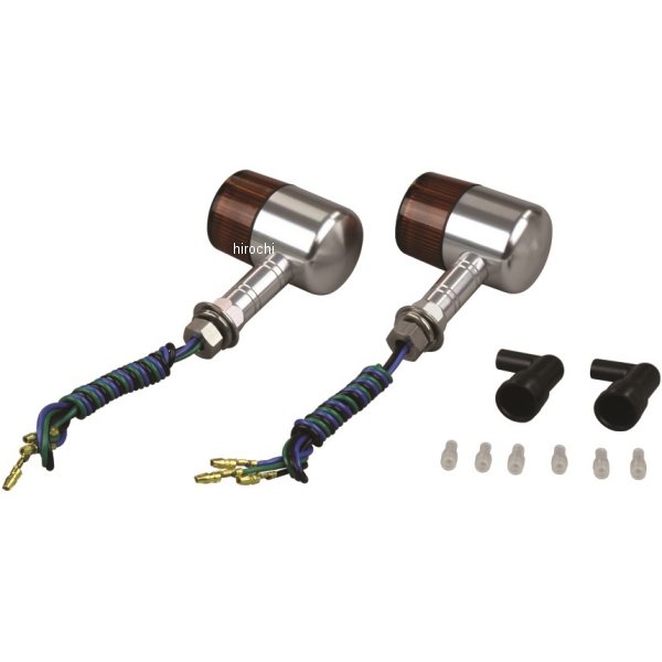 アルミマシンドウインカー 汎用 71タイプ ロングステー ダブル球 シルバー/オレンジ