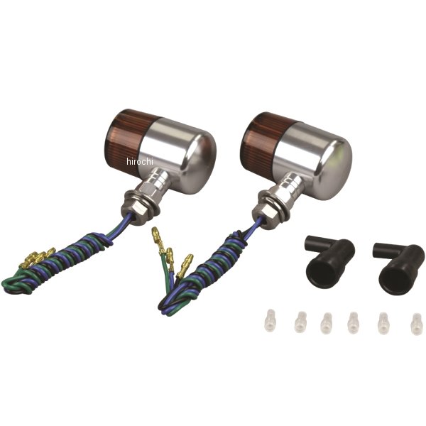 アルミマシンドウインカー 汎用 71タイプ ナローショートステー ダブル球 シルバー/オレンジ