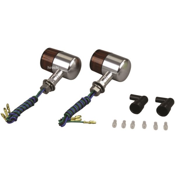 アルミマシンドウインカー 汎用 71タイプ ショートステー ダブル球 シルバー/オレンジ