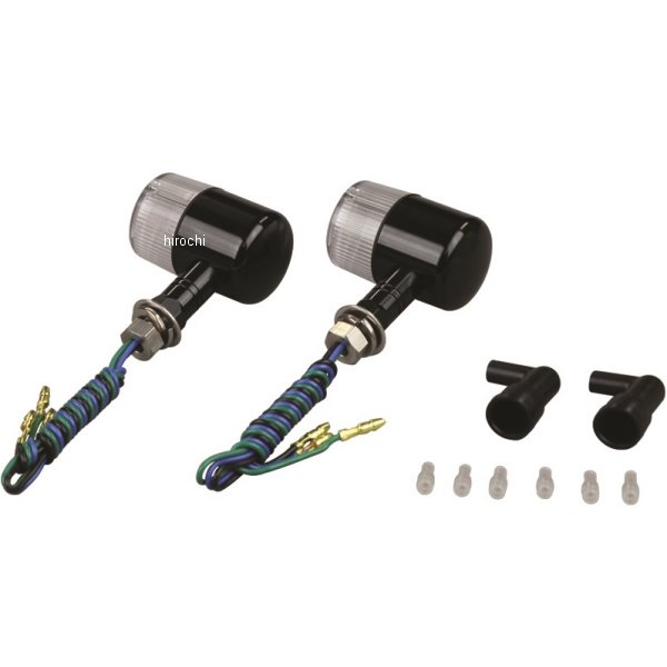 アルミマシンドウインカー 汎用 71タイプ ショートステー ダブル球 黒/クリアー