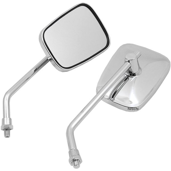 ミラー ４号 カワサキ角型 正ネジ10mm メッキ