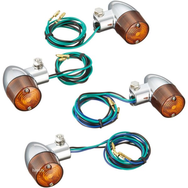 ウインカーセット 03年-12年 CB1300SF、CB400SF 砲弾タイプ メッキ/オレンジ