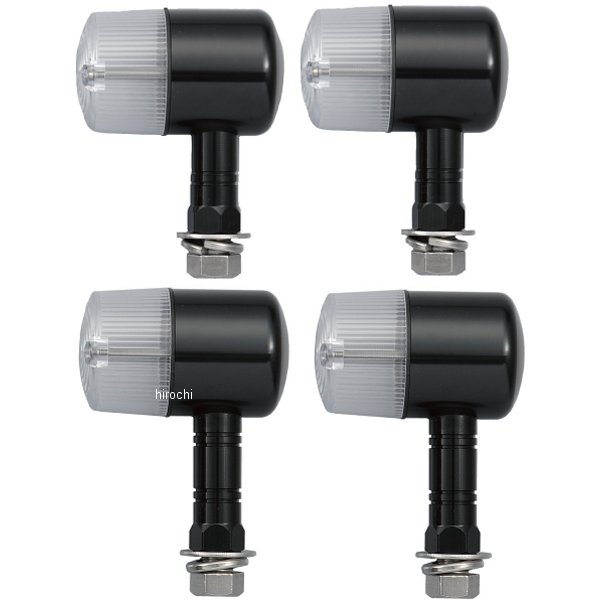 ウインカー ホンダ、ヤマハ、スズキ アルミマシンドシリーズ 71タイプ 黒/クリアー