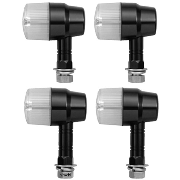 ウインカー ホンダ、ヤマハ、スズキ アルミマシンドシリーズ スーパーバイクミニタイプ 黒/クリアー