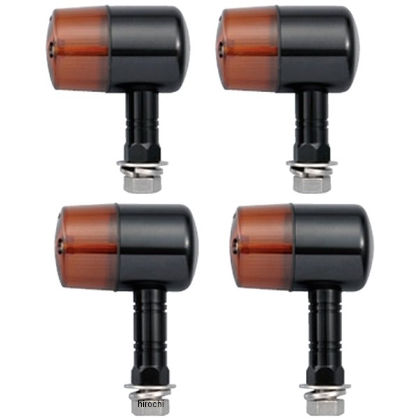 ウインカー ホンダ、ヤマハ、スズキ アルミマシンドシリーズ 71タイプ 黒/オレンジ