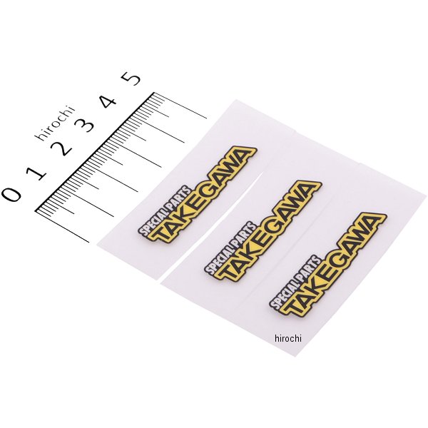 ステッカー TAKEGAWA XS 黒 / 黄 3枚 汎用