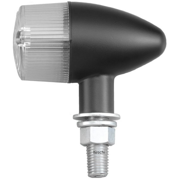 ウインカー ホンダ、ヤマハ、スズキ、カワサキ クラシカルシリーズ 砲弾タイプ シングル球 黒/クリアー