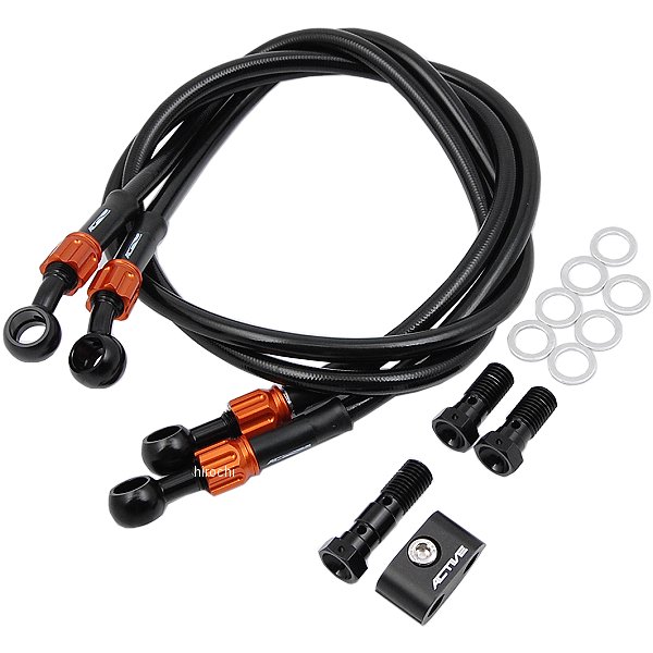 フロントブレーキホース 81年-84年 RZ350 黒/ゴールド