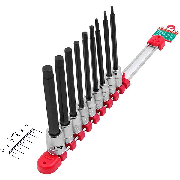 9.5sq.ロングヘキサゴンビットソケットセット(9コ組)インチサイズ