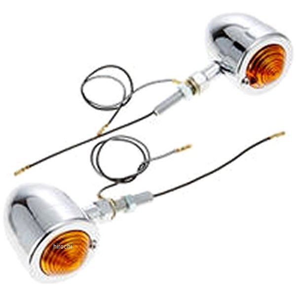 ウインカーランプセット ブレット 10mm メッキ/アンバー 2個入り