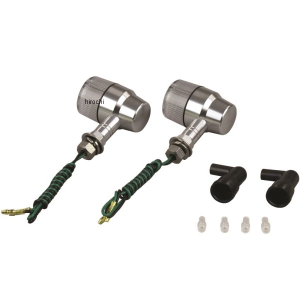 アルミマシンドウインカー 汎用 スーパーバイクミニタイプ ショートステー シングル球 シルバー/クリアー