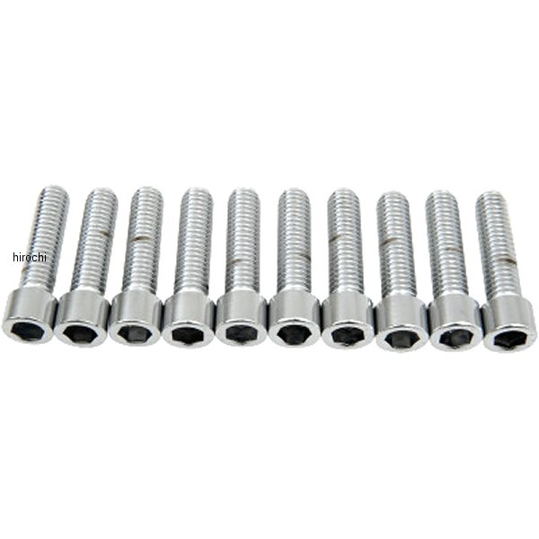 六角穴付きボタンボルト 3/8"-16 x 1.5インチ(38mm) クローム/無地 (10個入り)