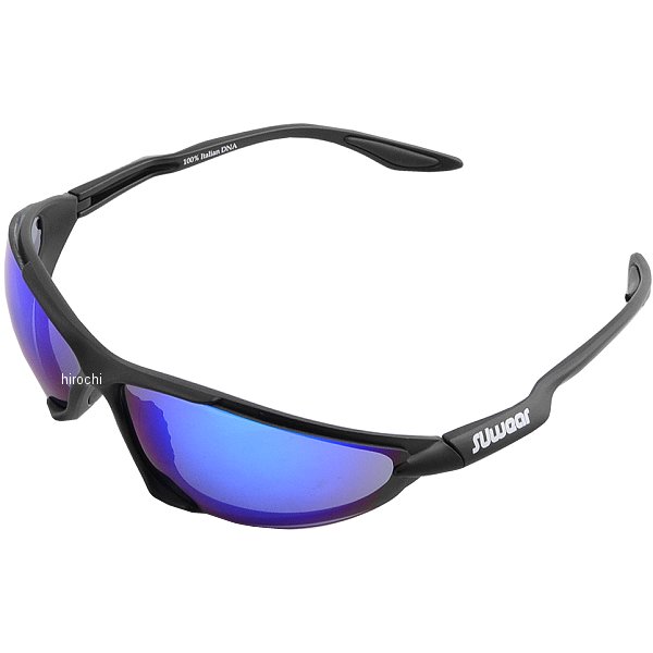 サングラス マットブラック フリーサイズ ブルーミラーレンズ