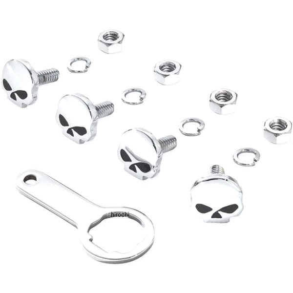 ライセンスプレート取付ネジ スカル(4個入り) 94546-05