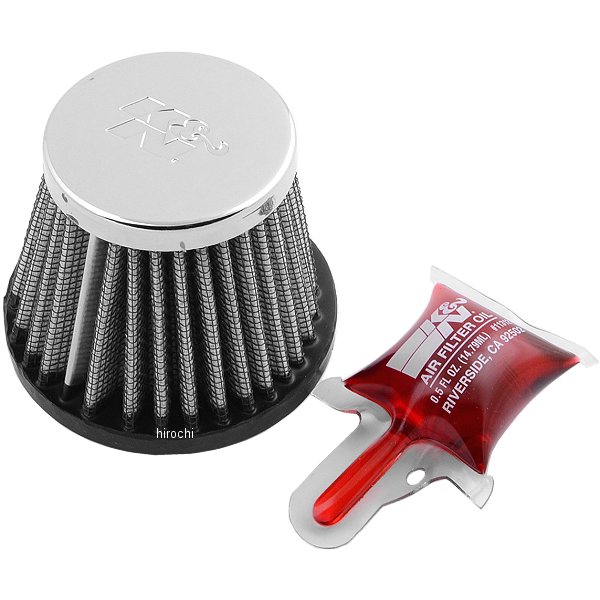 エアフィルター ラウンド テーパー クローム 43φ