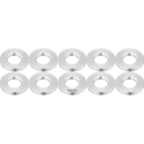 メカニックユースユニバーサルカラーセット 厚さ2mm x 内径6mm x 外径12.6mm シルバー 10個入り